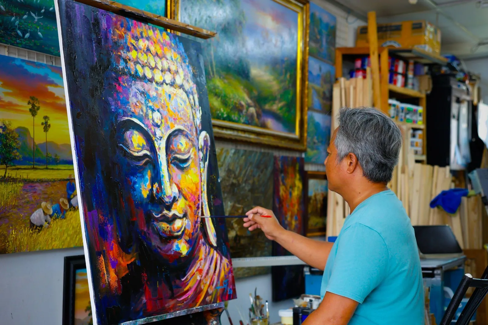 Handgeschilderd schilderij versus canvasprint